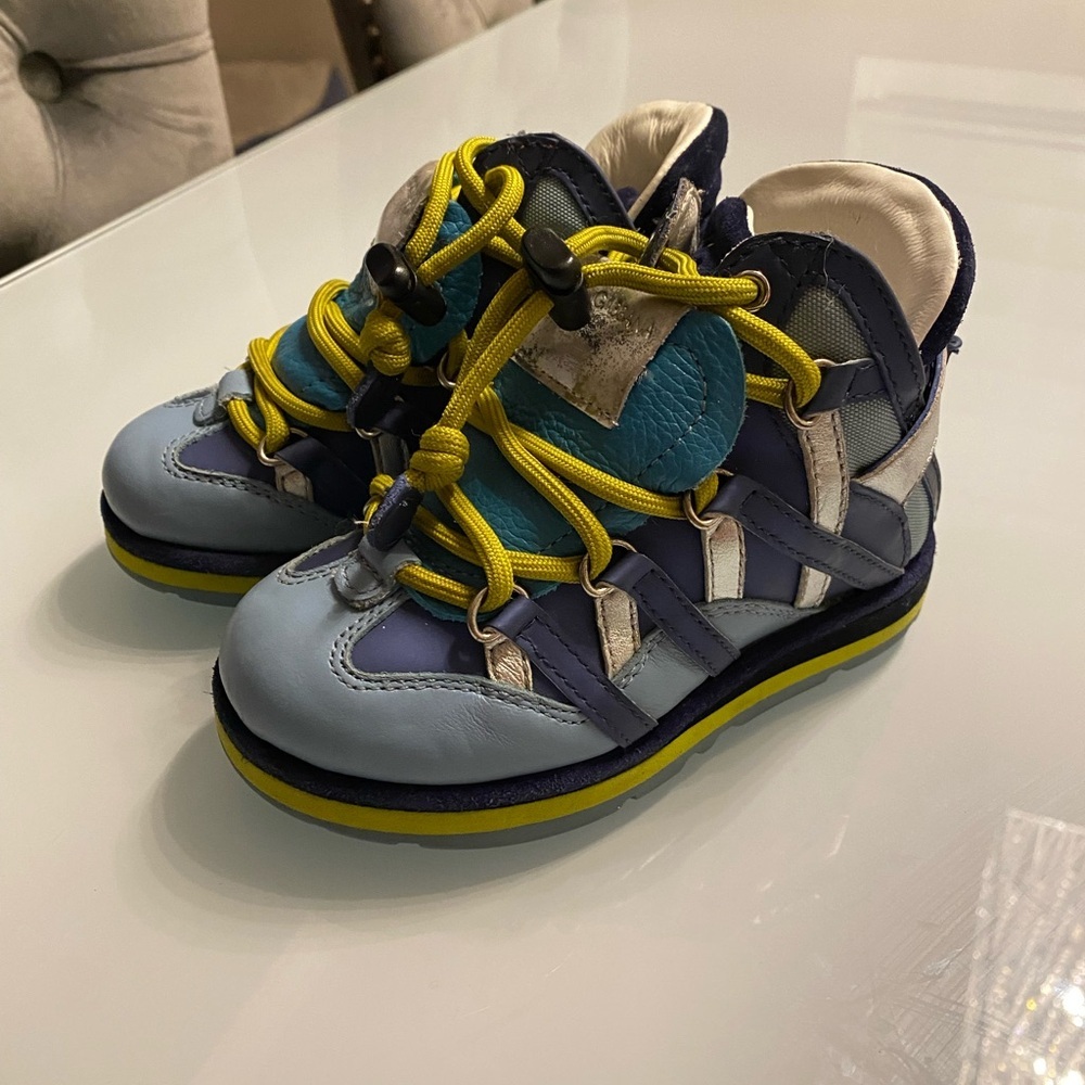 Kids Dolce & Gabbana Multicolor Leather High Top Sneakers Size 8